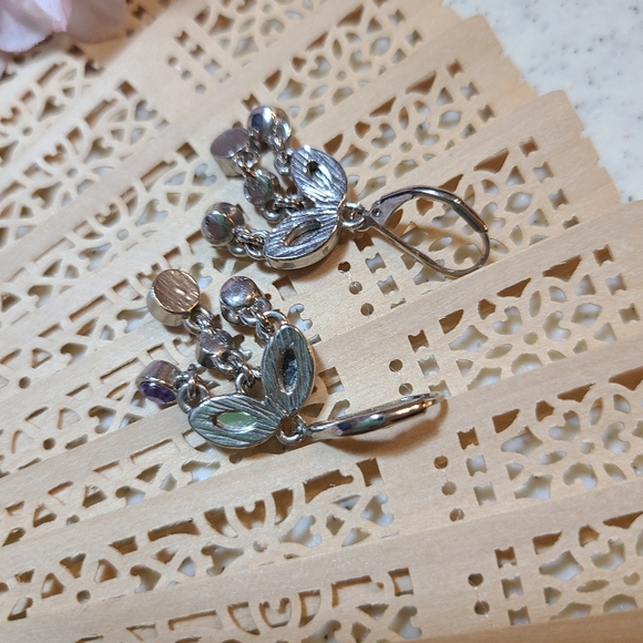 Ladies Earrings purple silver - Picture 9 of 13